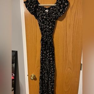 Black floral jumpsuit